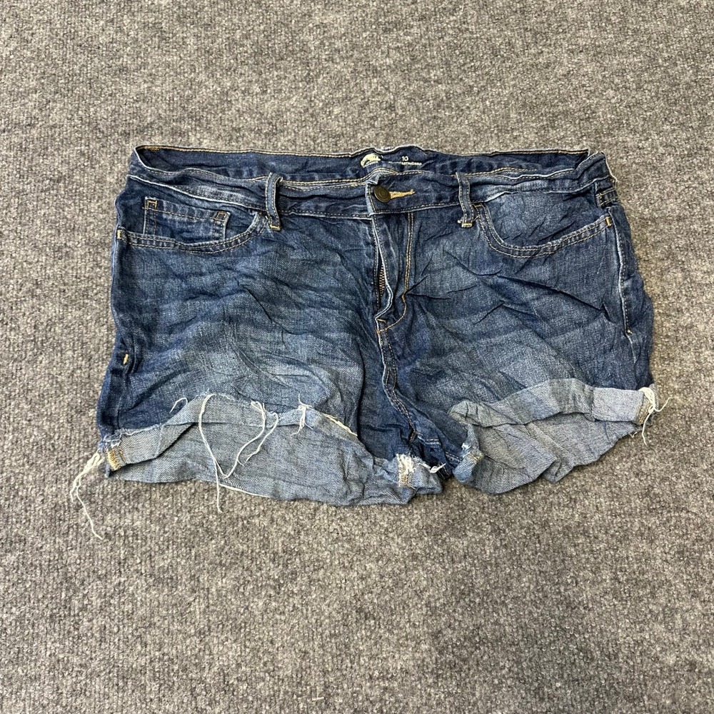Old Navy Shorts Womens Size 10 Blue Denim Cut Off Frayed Hem Casual Dark Wash